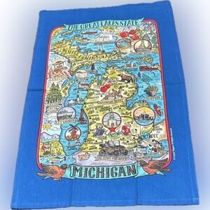 NWOT- Michigan Great Lakes State Tea Towel / decor